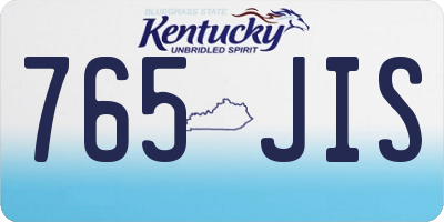 KY license plate 765JIS