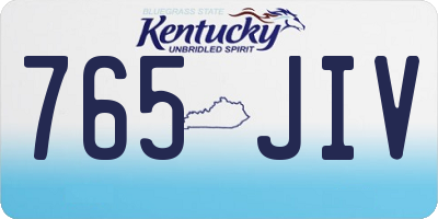 KY license plate 765JIV