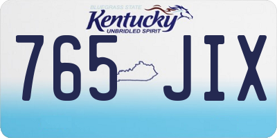KY license plate 765JIX
