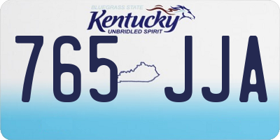 KY license plate 765JJA