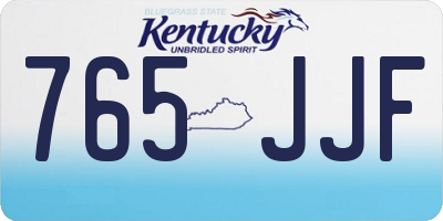 KY license plate 765JJF