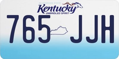KY license plate 765JJH
