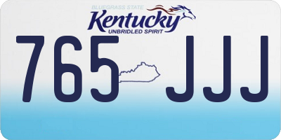 KY license plate 765JJJ