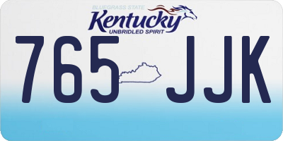 KY license plate 765JJK