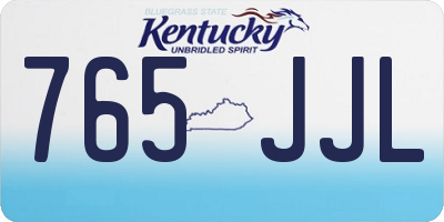 KY license plate 765JJL