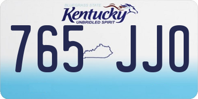 KY license plate 765JJO