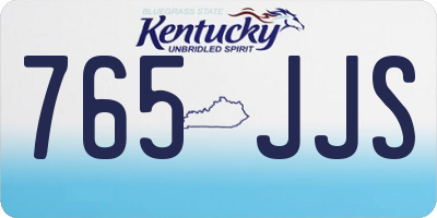 KY license plate 765JJS