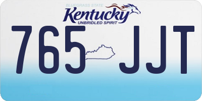KY license plate 765JJT