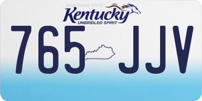 KY license plate 765JJV