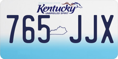 KY license plate 765JJX