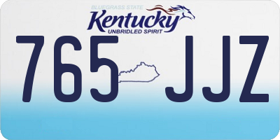KY license plate 765JJZ