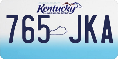 KY license plate 765JKA