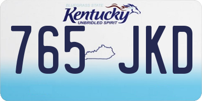KY license plate 765JKD