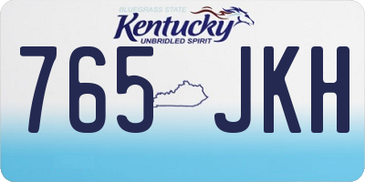 KY license plate 765JKH