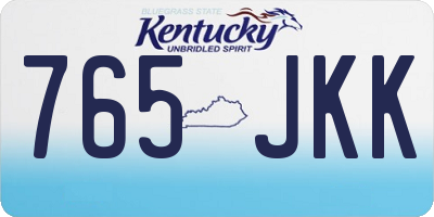 KY license plate 765JKK