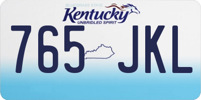 KY license plate 765JKL