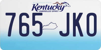 KY license plate 765JKO