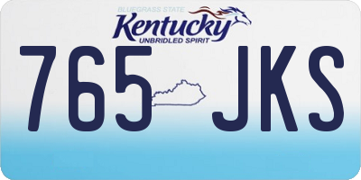 KY license plate 765JKS