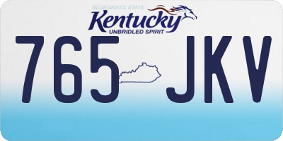 KY license plate 765JKV