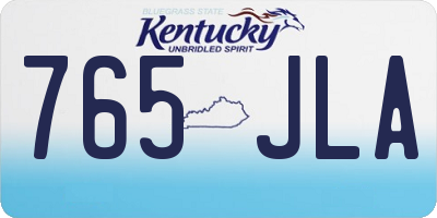 KY license plate 765JLA