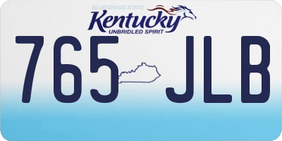KY license plate 765JLB
