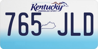 KY license plate 765JLD