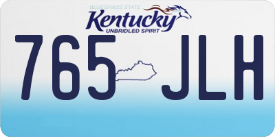 KY license plate 765JLH