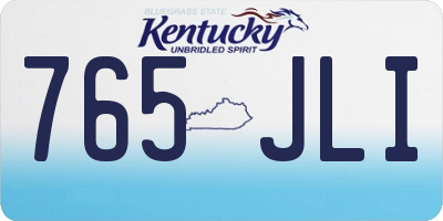 KY license plate 765JLI