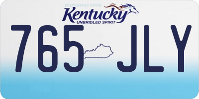 KY license plate 765JLY
