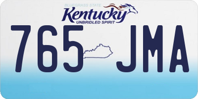 KY license plate 765JMA