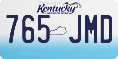 KY license plate 765JMD