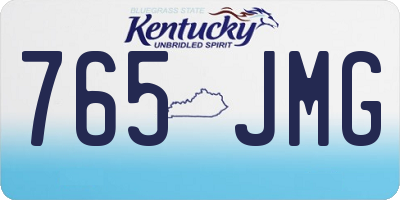 KY license plate 765JMG