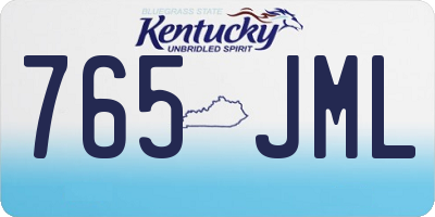 KY license plate 765JML