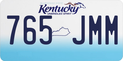 KY license plate 765JMM