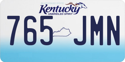 KY license plate 765JMN