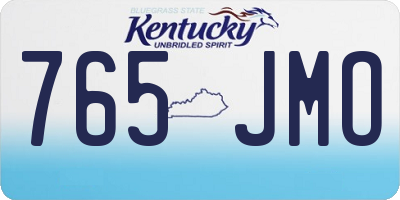 KY license plate 765JMO