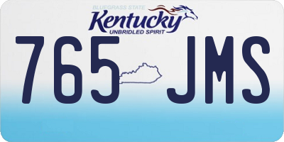 KY license plate 765JMS