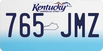 KY license plate 765JMZ