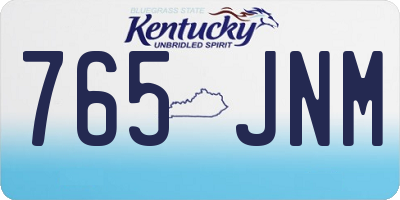 KY license plate 765JNM