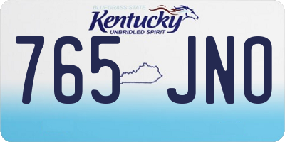 KY license plate 765JNO