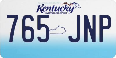 KY license plate 765JNP