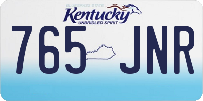 KY license plate 765JNR