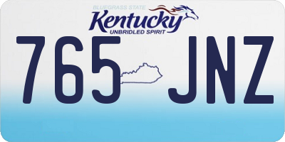 KY license plate 765JNZ