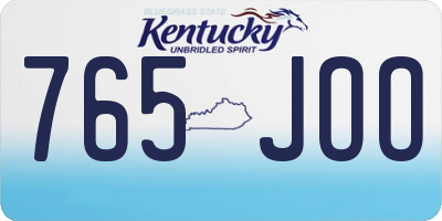KY license plate 765JOO