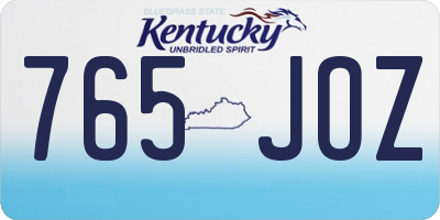 KY license plate 765JOZ