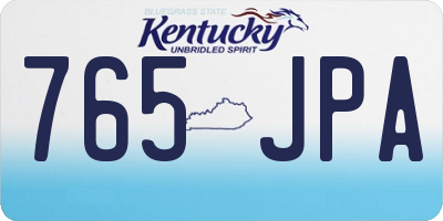 KY license plate 765JPA