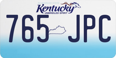 KY license plate 765JPC