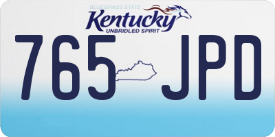 KY license plate 765JPD