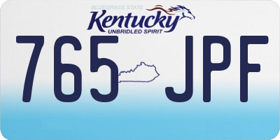 KY license plate 765JPF