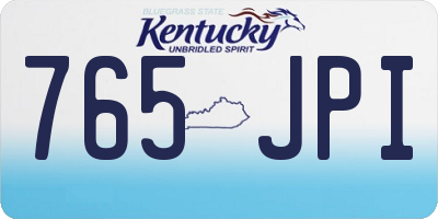 KY license plate 765JPI